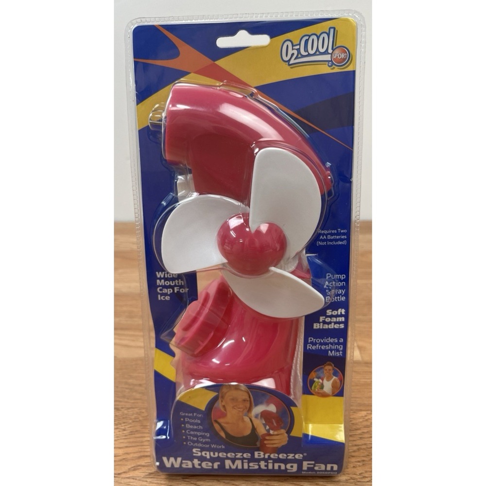Vintage O2-Cool Sport Squeeze Breeze Water Misting Fan Pink NEW in Package